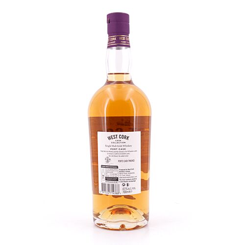 West Cork Single Malt Port Cask Finish  0,70 Liter/ 43.0% vol Produktbild