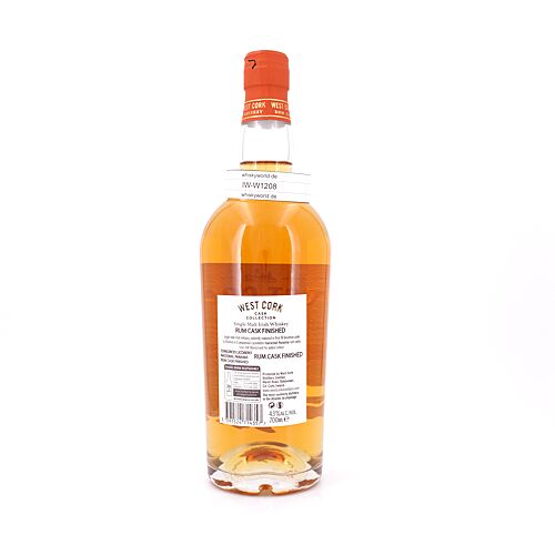 West Cork Single Malt Rum Cask Finish  0,70 Liter/ 43.0% vol Produktbild