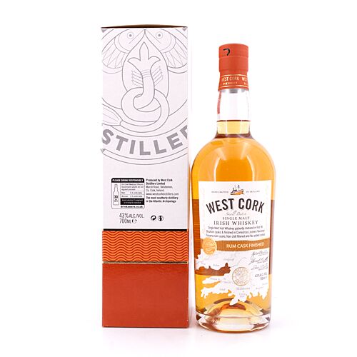 West Cork Single Malt Rum Cask Finish  0,70 Liter/ 43.0% vol Produktbild