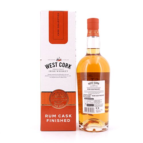 West Cork Single Malt Rum Cask Finish  0,70 Liter/ 43.0% vol Produktbild