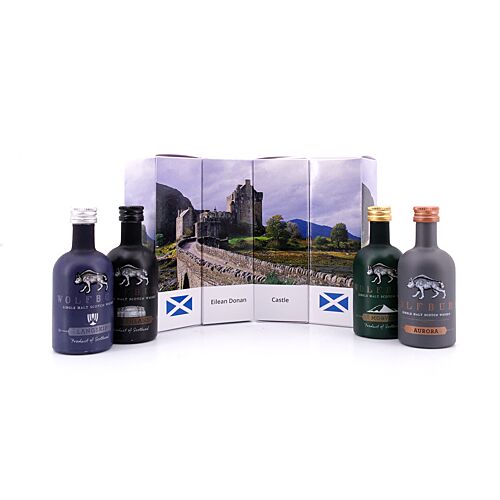 whiskyworld Miniaturen-Set Motiv "Eilean Donan" - Set Wolfburn Miniaturen-Set 0,20 Liter/ 49.0% vol Produktbild