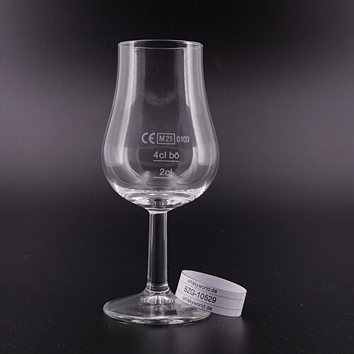 whiskyworld Nosing Glas ohne Aufdruck mit Eichstrich 2 / 4 cl  Maße ca. H 13cm ; D 4/6cm 1 Stück Produktbild