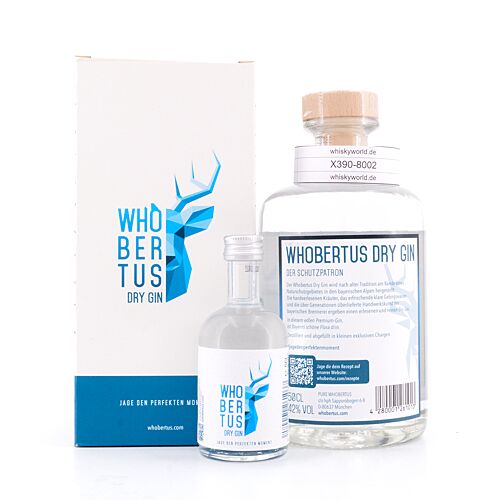 WHOBERTUS Dry Gin inkl. Miniatur 0,550 Liter/ 42.0% vol Produktbild