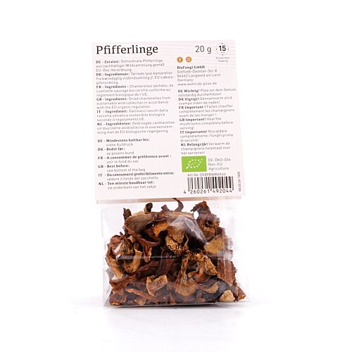 Wohlrab Pilze BIO Pfifferlinge getrocknet  20 Gramm Produktbild