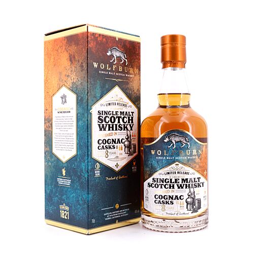 Wolfburn 8 Jahre Cognac Cask Release  0,70 Liter/ 46.0% vol Produktbild