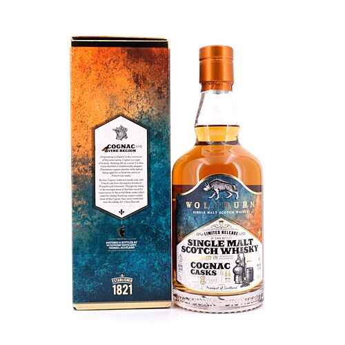 Wolfburn 8 Jahre Cognac Cask Release  0,70 Liter/ 46.0% vol Produktbild