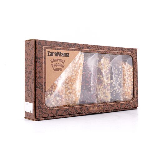 ZaraMama Popcorn 6er Geschenkbox 100% Gentechnikfrei 6 verschiedene Maiskörner in je 90g Packungen 540 Gramm Produktbild
